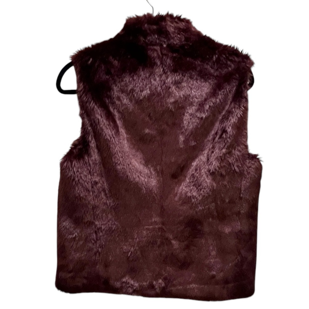 J Crew Women’s Faux Fur Best Burgundy Size Small - Picture 3 of 8